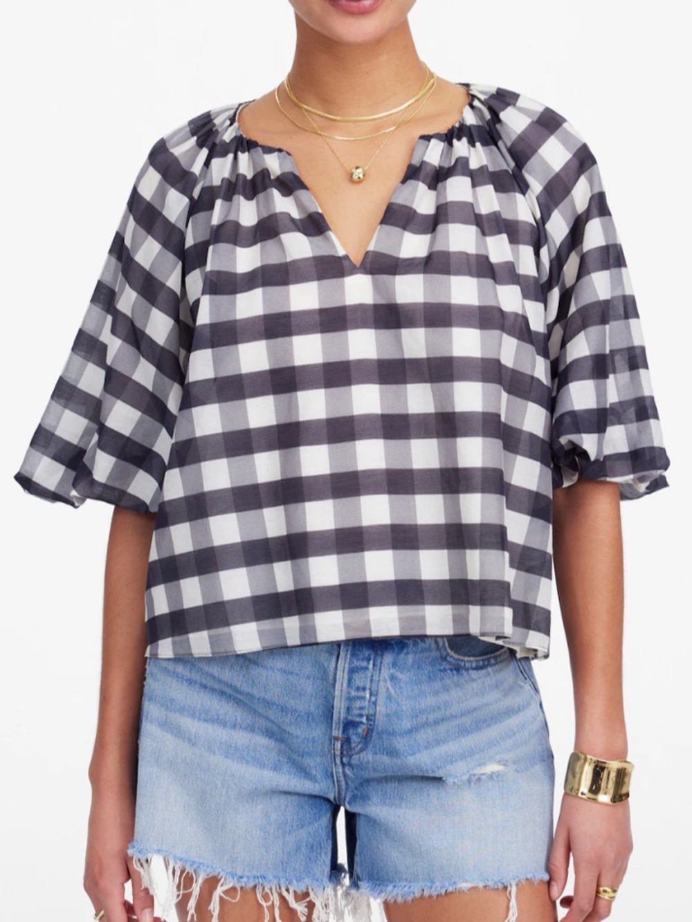 NWT Madewell Bubble-Sleeve Top - Picture 2 of 10